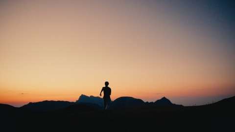 Silhouette against the last light, graded with the Alpine Gold LUT